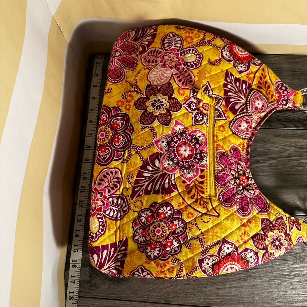 NWT Vera Bradley Large Hobo Bag; Boho Bali Gold Vintage Floral - Picture 5 of 8